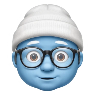 smurf with glasses white beanie sticker