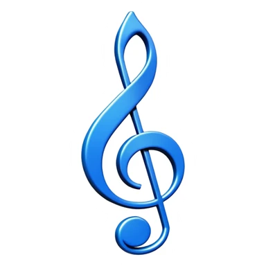 3D blue music icon logo note  no background unique y2k clipart sticker