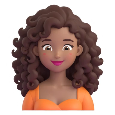pretty black girl with long curly hair, winking sticker