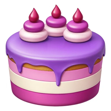cakes ultra rich topping pink purple color High-quality stylized food illustration,
cute semi-realistic game-asset style,
smooth painterly shading, soft gradients,
rounded forms, clean edges, subtle highlights,
glossy materials, soft studio lighting. sticker