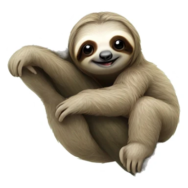 Baby sloth hanging in tree sticker