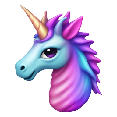 oilslick dragon unicorn horn purple pink rainbow  sticker