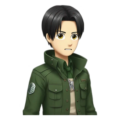 Levi of Attack titan wears forest-green clothes sticker