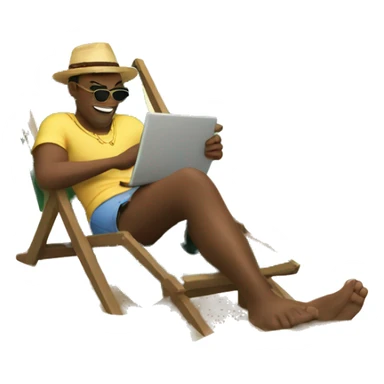 Guy chilling near beach sticker
