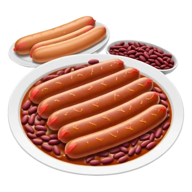 Plate of Sliced hot links and red beans   sticker
