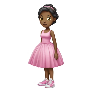 Girl wearing a ball gown with tennis shoes sticker
