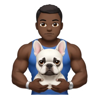 hombre médico de color de tez negro con bulldog francés blancos sticker