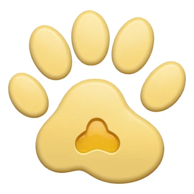 a pastel yellow pawprint sticker