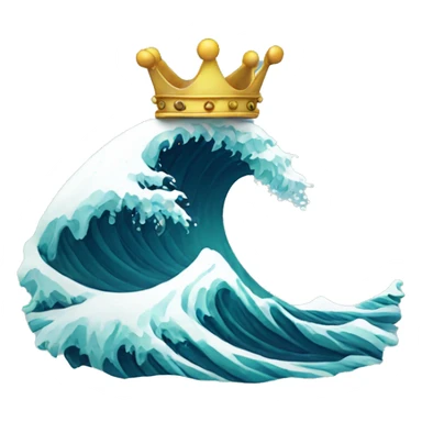 Wave with a crown sticker