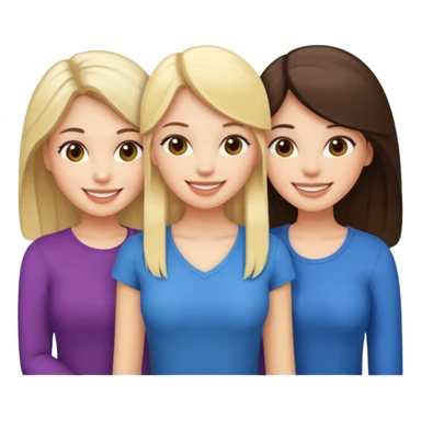 3 girlfriends white 1 blond 2 brunette  sticker