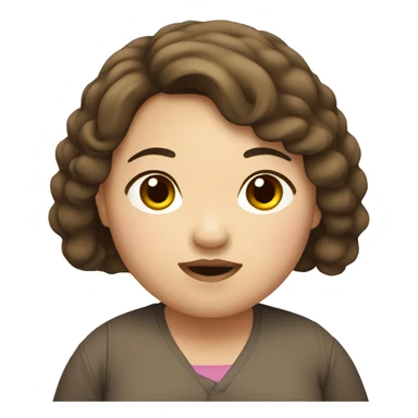 fat asian girl with brown hair sticker