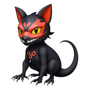 Salandit-Noibat-Litten-Hybrid with a skull-mask (Full body) sticker