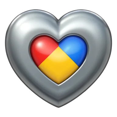 Chrome heart sticker