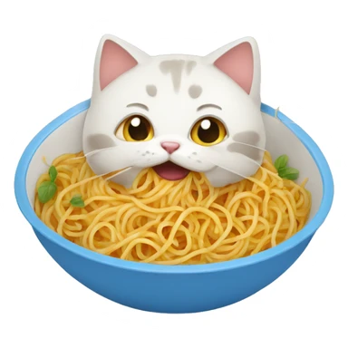 Un chat qui mange des spaghetti sticker
