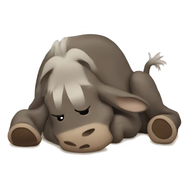 Tired dunkey on a floor sticker