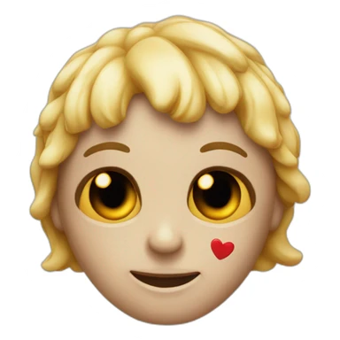 Emoji de calavera con corazones sticker