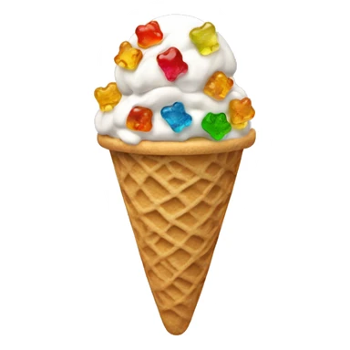 ice cream with gummy bears on top sticker