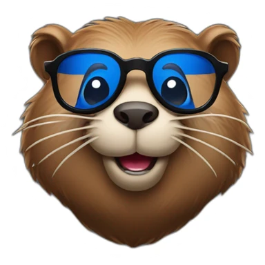 Beaver wearing glasses and black T-shirt with Pepsi name printed on it sticker