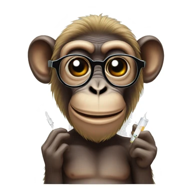 monkey with vape and glasses with neck muscles sticker