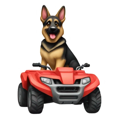 German shepherd riding an atv sticker