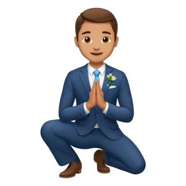 man kneeling and asking for marriage sticker