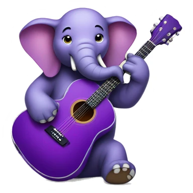purple elephant with guitar sticker