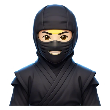 Clash of Clans aesthetic Cheerful Ninja Portrait Emoji, With a bright, confident smile and an alert, relaxed stance, showcasing a streamlined, masked figure with expressive eyes radiating calm determination in natural skin tone, Simplified yet expressive features, highly detailed, glowing with a soft, luminous nocturnal glow, high shine, upbeat and stealthily noble, stylized with an air of modern martial elegance, soft glowing outline, capturing the essence of a cheerful ninja ready for epic covert quests! sticker