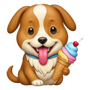 Dog with ice cream  sticker
