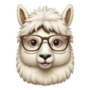 White Llama with prescription glasses sticker