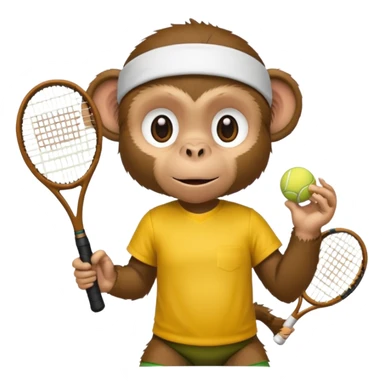 monkey playing tennis sticker