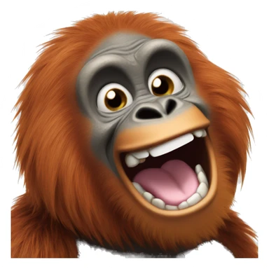 laughing orangutaun  sticker
