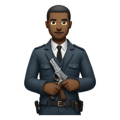 Man with gun sticker