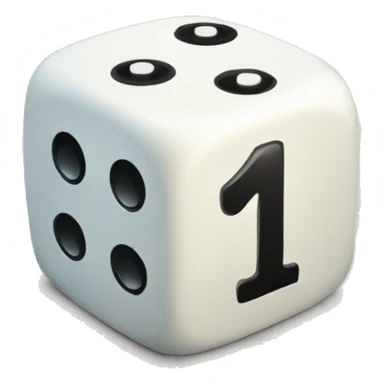 dice one side number 1 sticker