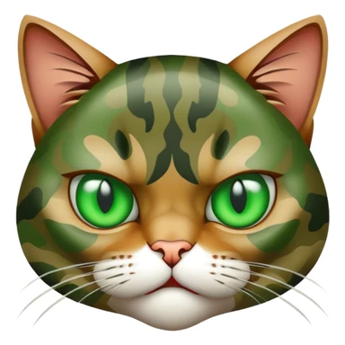 camo angry cat  sticker