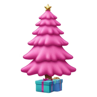 Pink Christmas tree with presents underneath  sticker