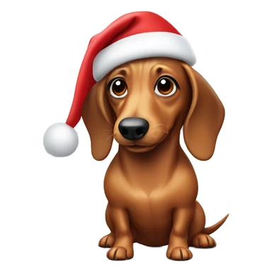 wiener dog in a santa hat sticker