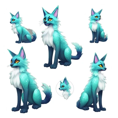 Epic Edgy Colorful ethereal eldritch Sergal-shiny sparkle Serval-Fionbri full body sticker