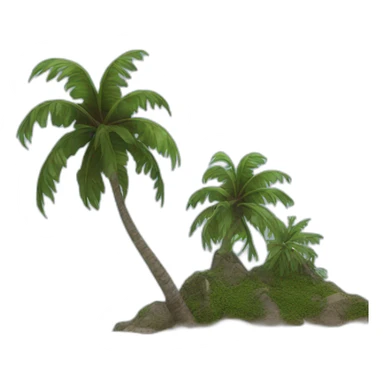 burgundy coloured palm, on a small island sticker