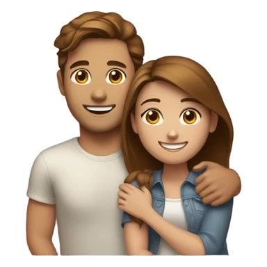happy girl brown hair with guy friend brown hair indoors sticker