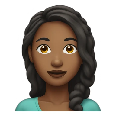 black woman with a round face and long dark hair and hoop earrings sticker