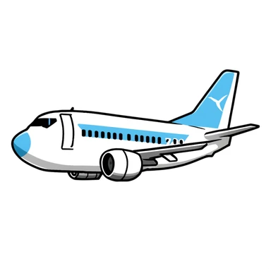 Boeing 737 commercial passenger airplane traveling around the world with Earth visible sticker