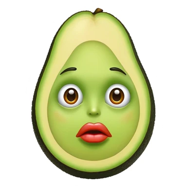 Aguacate con labios y ojos  sticker