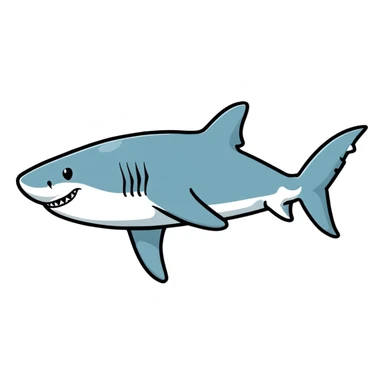 Great white shark swimming sticker