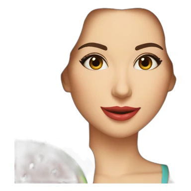 Nancy ajram with a watermelon sticker