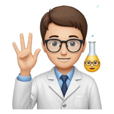 Nerd scientist emoji with those 🤓👆🥼 sticker