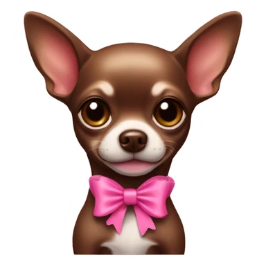 Chihuahua chocolate Brown with a pink bow  sticker