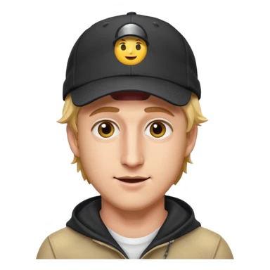 logan paul emoji, with a Maverick cap, playful look sticker
