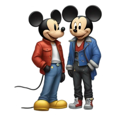 Mickey et donald fume sticker