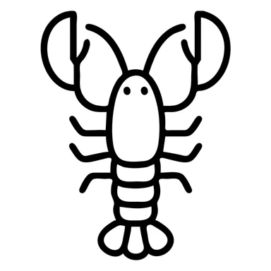 a lobster, outlined icon style sticker