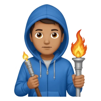 blue hoodie man The torchbearer sticker